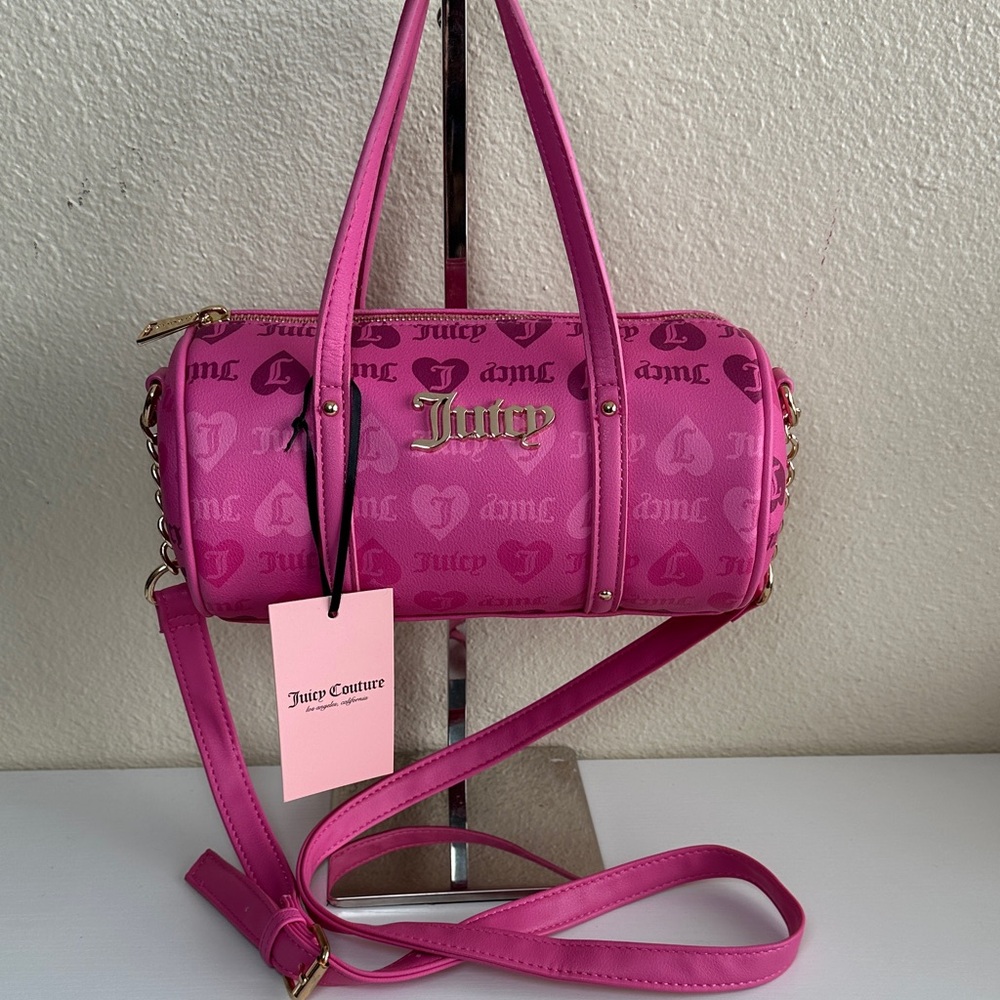 NWT Juicy Couture Fuchsia Mini Barrel Crossbody Bag